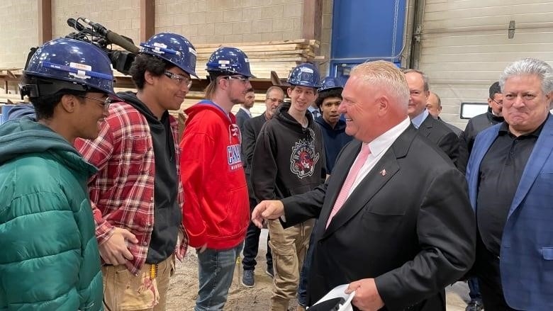 Premier Doug Ford meets workers at the LiUNA Local 183 Training Centre in Vaughan. 