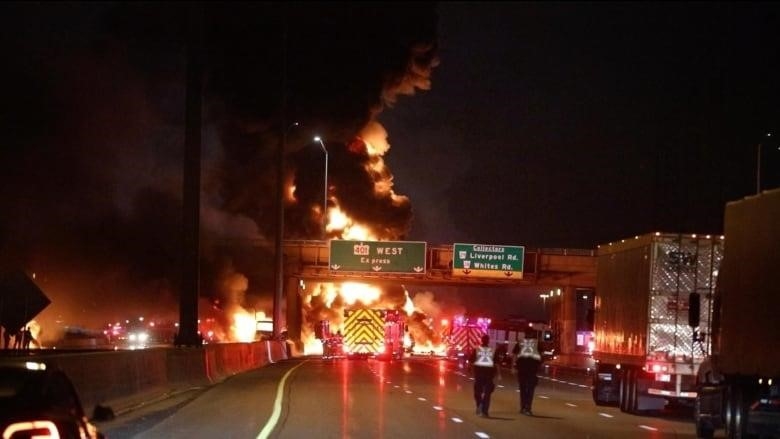 Highway 401 fire