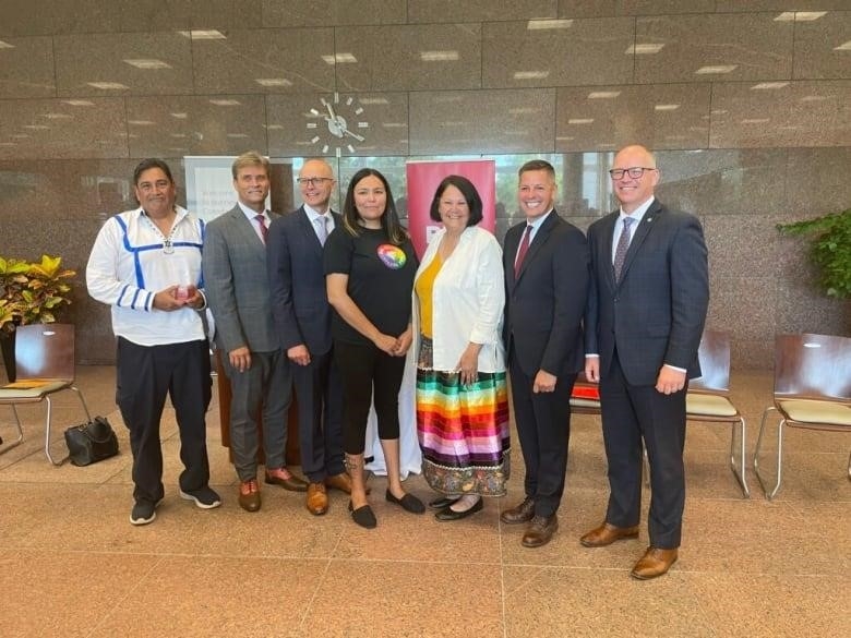 Canada Life announced a $500,000 investment for a new Indigenous-led student mentorship program at RRC Polytech at the end of June. Environment Minister Kevin Klein is pictured second from the left. 