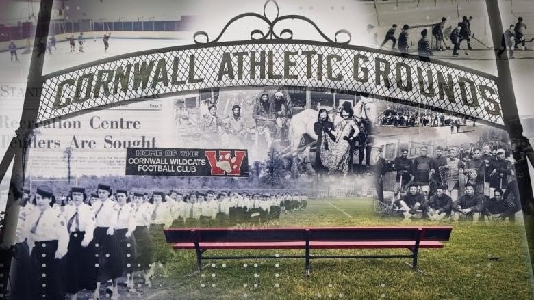 Cornwall Athletic Grounds collage art