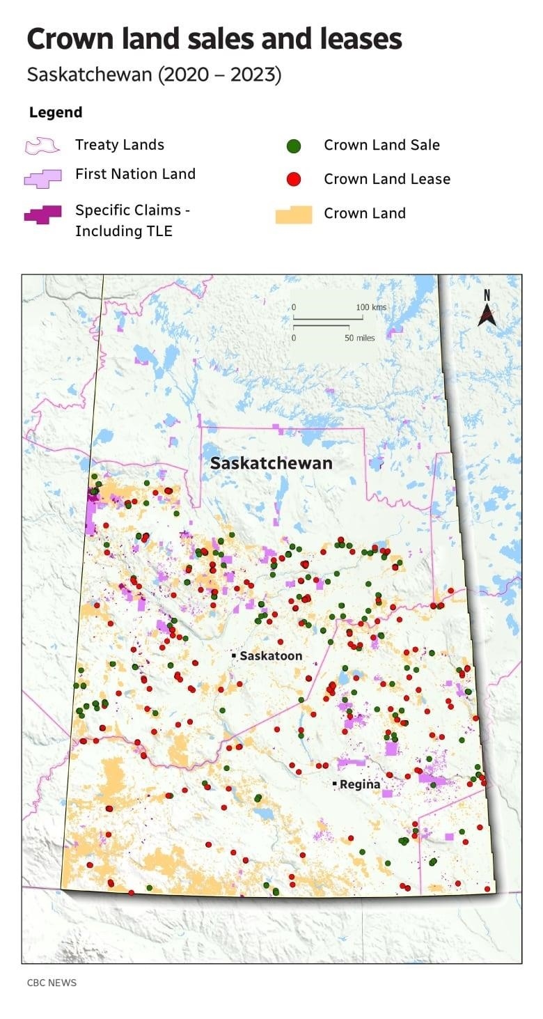 A map of Saskatchewan covered in dots