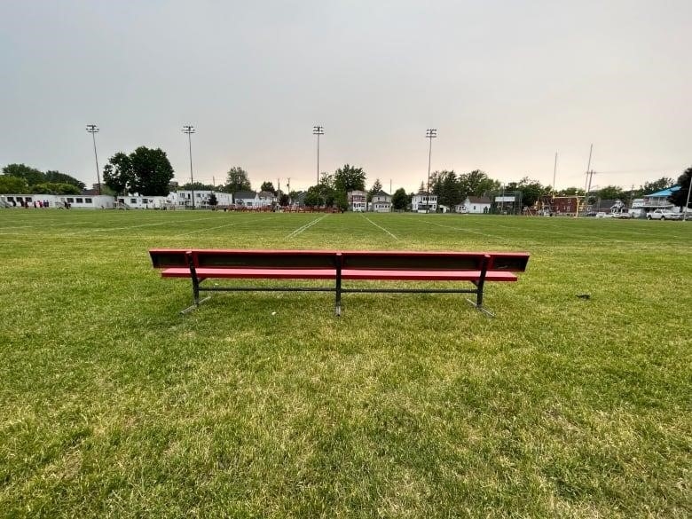 Joe St. Denis football field turf in Cornwall, Ontario, June 2023