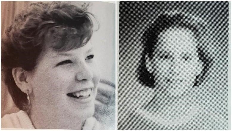A collage of two photos of high school students taken from a yearbook. 