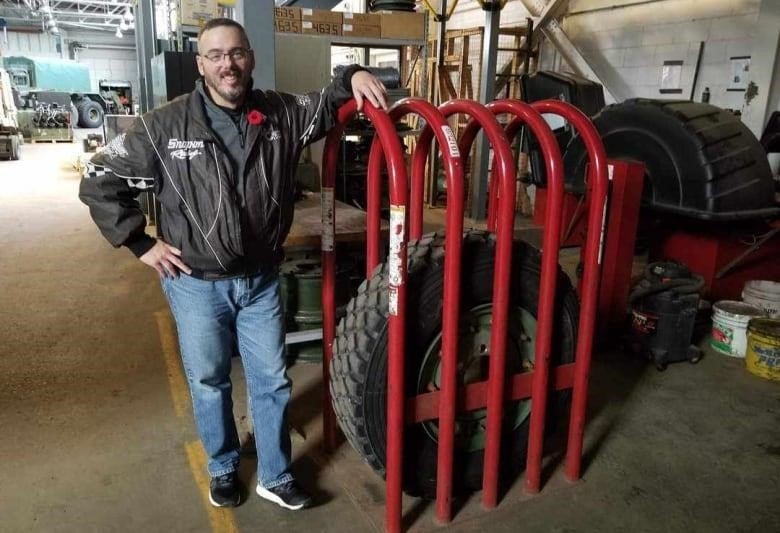 A man in a warehouse.