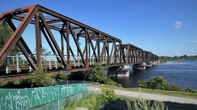 Side view, Ottawa side, Chief William Commanda Bridge, July 22, 2023