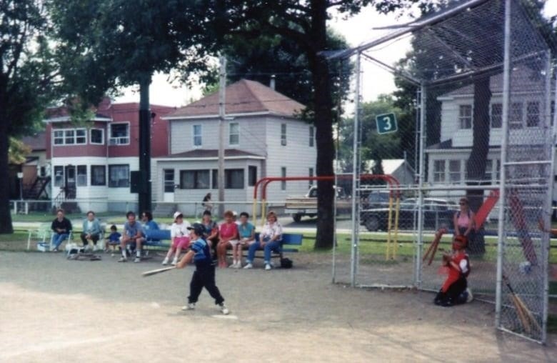 softball game at Cornwall Athletic Grounds, 1991
