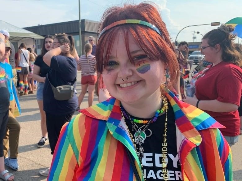 17-year-old Thunder Alliance member Shaylin Lussier says a rainbow crosswalk in Westlock shows LGBTQ youth they are loved and accepted. 