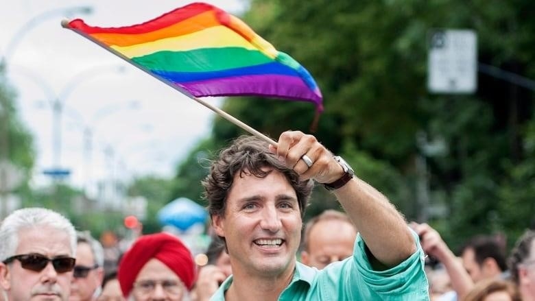 Prime Minister Justin Trudeau marches in a previous Pride parade in Montreal.