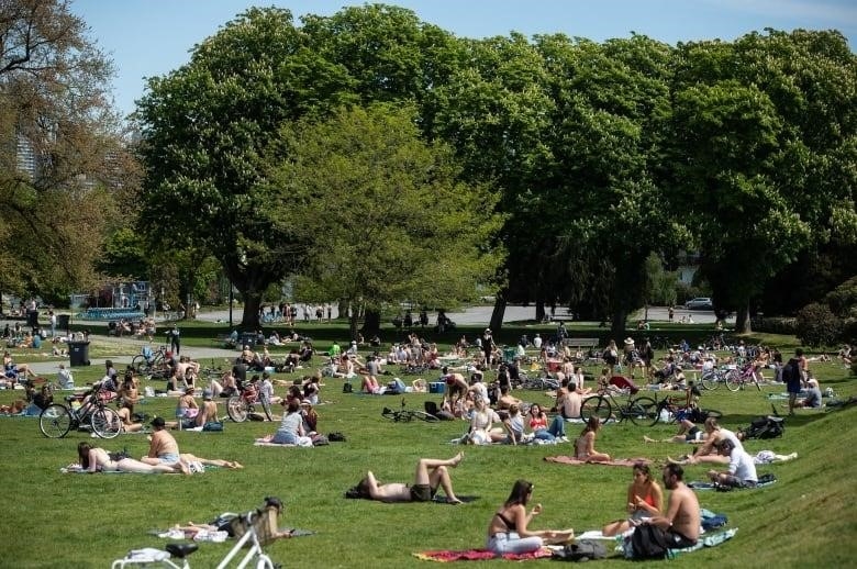 People lay in a public park