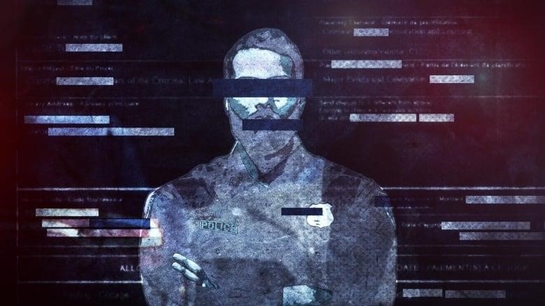 A digital graphic image of a police officer with his name and face censored out of the image. 